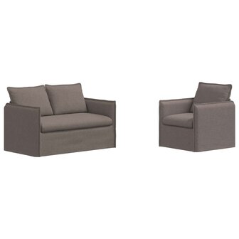 Bankstel 2 pcs Taupe 196 x 82 x 85 cm Stof 2