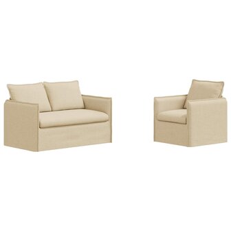 Bankstel 2 pcs Cr&egrave;me 196 x 82 x 85 cm Stof 2
