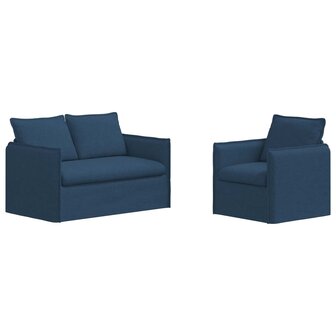 Bankstel 2 pcs Blauw 196 x 82 x 85 cm Stof 2