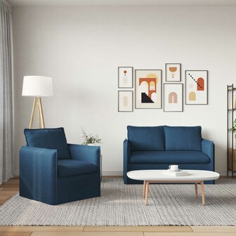 Bankstel 2 pcs Blauw 196 x 82 x 85 cm Stof 3
