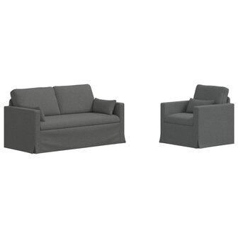 Bankstel 2 pcs Donkergrijs 158 x 78 x 80 cm Stof 2