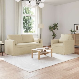 Bankstel 2 pcs Cr&egrave;me 158 x 78 x 80 cm Stof 1