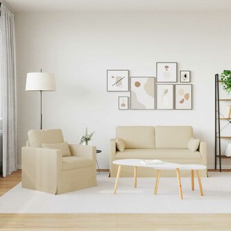 Bankstel 2 pcs Cr&egrave;me 158 x 78 x 80 cm Stof 3