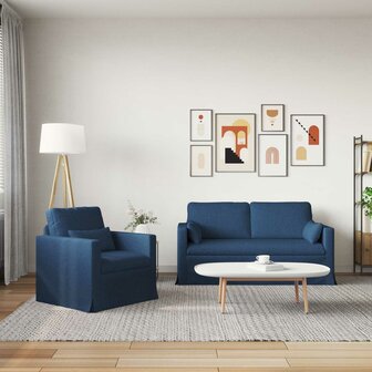 Bankstel 2 pcs Blauw 158 x 78 x 80 cm Stof 3