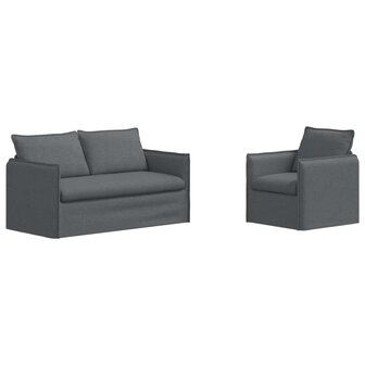 Bankstel 2 pcs Donkergrijs 196 x 82 x 85 cm Stof 2