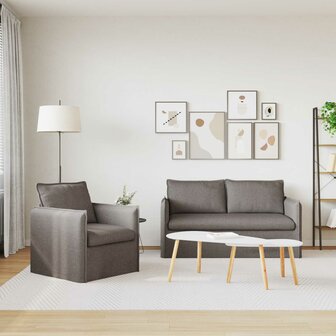 Bankstel 2 pcs Taupe 196 x 82 x 85 cm Stof 3