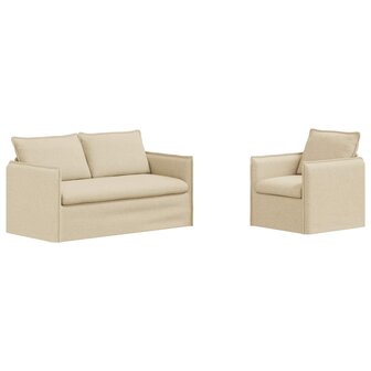 Bankstel 2 pcs Cr&egrave;me 196 x 82 x 85 cm Stof 2
