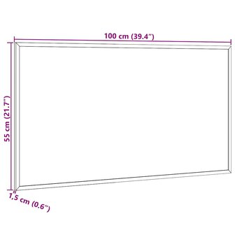 Magnetisch whiteboard met massief grenenhouten frame 100x55 cm 7