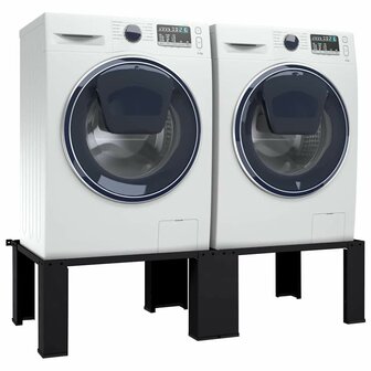 Wasmachineverhoger 2 pcs Zwart 127 x 54,5 x 32,5 cm Staal 2