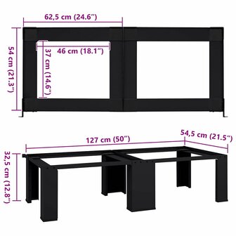 Wasmachineverhoger 2 pcs Zwart 127 x 54,5 x 32,5 cm Staal 7