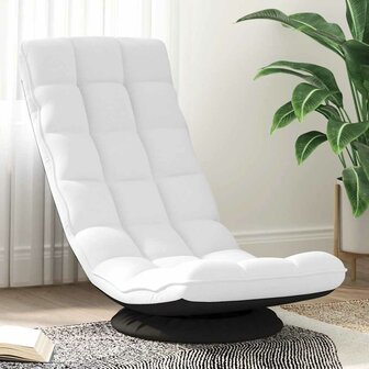 Vloerstoel draaibaar 70x51x79 cm stof wit 1