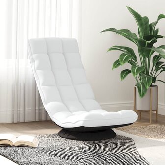 Vloerstoel draaibaar 70x51x79 cm stof wit 3