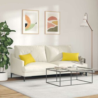 Sofa Kussens 2 pcs Lichtgeel 50 x 30 cm Stof 4