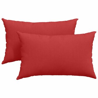 Sofa Kussens 2 pcs Rood 50 x 30 cm Stof 2