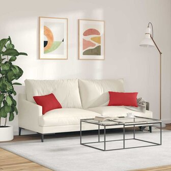 Sofa Kussens 2 pcs Rood 50 x 30 cm Stof 4