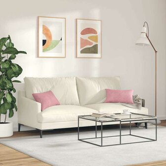 Sofa Kussens 2 stuks Roze 50 x 30 cm Cordstof 4