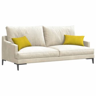 Sofa Kussens 2 stuks Geel 50 x 30 cm Cordstof 3