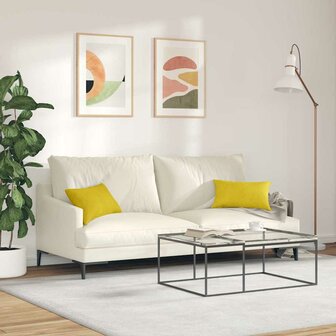 Sofa Kussens 2 stuks Geel 50 x 30 cm Cordstof 4