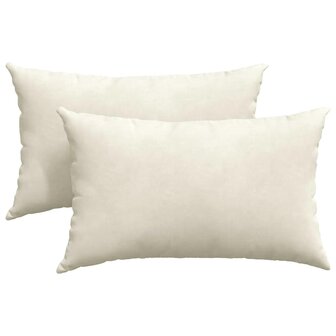 Sofa Kussens 2 stuks Cr&egrave;me 50 x 30 cm Cordstof 2