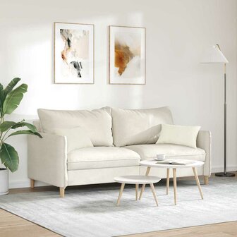 Sofa Kussens 2 stuks Cr&egrave;me 50 x 30 cm Cordstof 4
