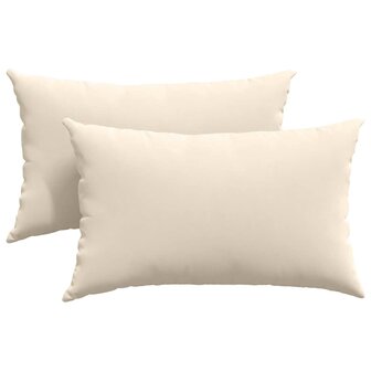Sofa Kussens 2 stuks Beige 50 x 30 cm Stof 2