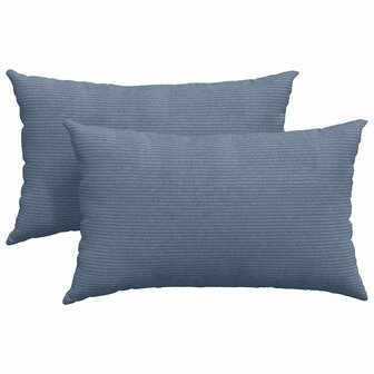 Sofa Kussens 2 stuks Blauw 50 x 30 cm Cordstof 2