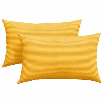 Sofa Kussens 2 stuks Lichtgeel 50 x 30 cm Cordstof 2