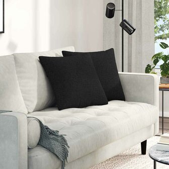 Sofa Kussens 2 pcs Zwart 45 x 45 cm Stof 1