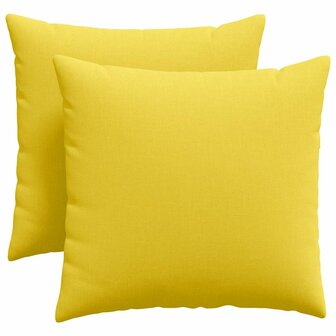 Sofa Kussens 2 pcs Lichtgeel 45 x 45 cm Stof 2