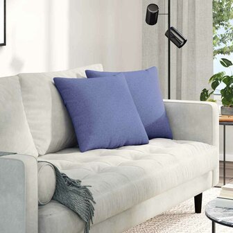 Sofa Kussens 2 pcs Jeans Blauw 45 x 45 cm Stof 1