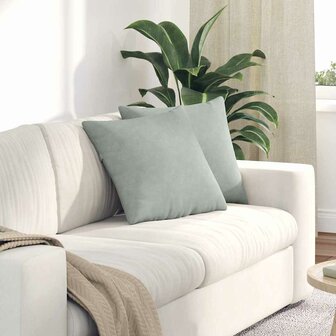 Sofa Kussens 2 stuks Lichtgrijs 45 x 45 cm Cordstof 1