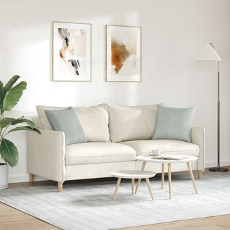 Sofa Kussens 2 stuks Lichtgrijs 45 x 45 cm Cordstof 4