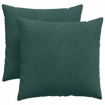 Sofa Kussens 2 stuks Donkergroen 45 x 45 cm Cordstof 2