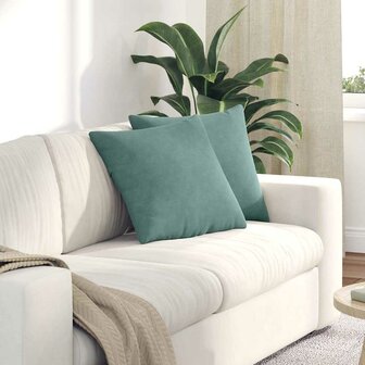 Sofa Kussens 2 stuks Zeegroen 45 x 45 cm Cordstof 1