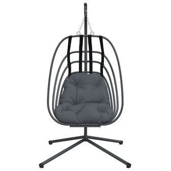 Egg hangstoel met standaard antraciet staal 4