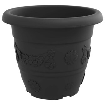 Ronde Bloempot 6 pcs Zwart &Oslash; 26 x 21.5 cm Kunststof 5