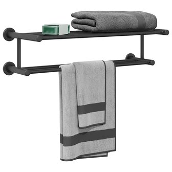 Handdoekenrek Zwart 61 x 23 x 17 cm Roestvrij staal 3