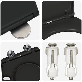 Toiletzitting Zwart 47 x 37 x 4 cm Duroplast 9