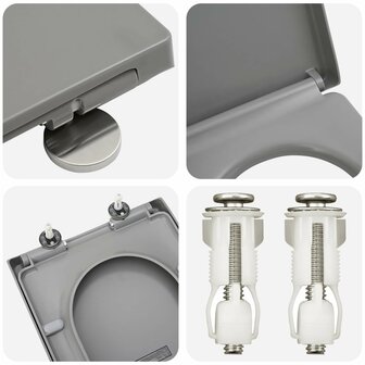 Toiletzitting Grijs 49 x 36 x 4 cm Duroplast 7