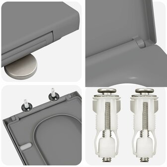 Toiletzitting Grijs 47,5 x 35 x 3,6 cm Duroplast 7