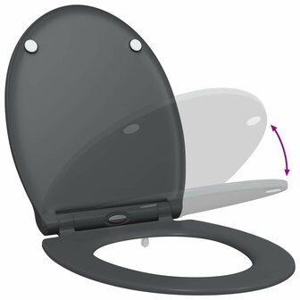 Toiletzitting Antraciet 47 x 37,5 x 3,8 cm Duroplast 9