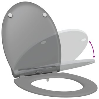 Toiletzitting Grijs 47 x 37,5 x 3,8 cm Duroplast 9