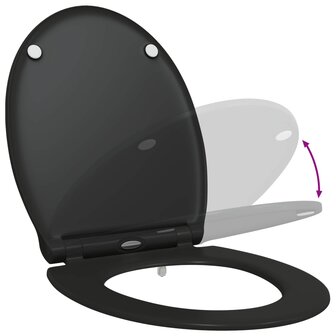 Toiletzitting Zwart 47 x 37,5 x 3,8 cm Duroplast 9