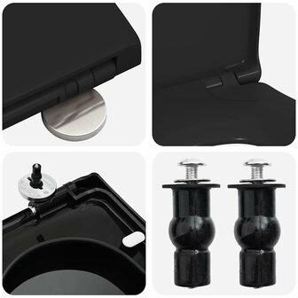 Toiletzitting Zwart 48 x 36,5 x 4,5 cm Polypropyleen 8
