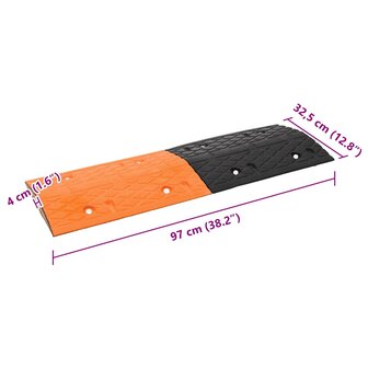 Verkeersdrempel 97x32,5x4 rubber geel en zwart 9