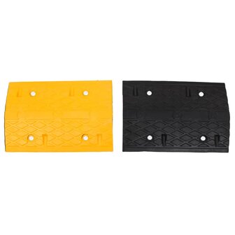Verkeersdrempels 4 st 97x32,5x4 cm rubber geel en zwart 3