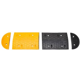 Verkeersdrempel 517x32,5x4 cm rubber geel en zwart 2