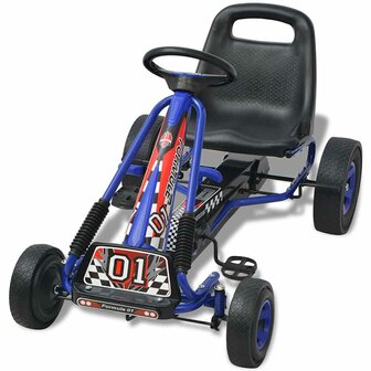 Skelter met pedalen en verstelbare zitting blauw 3