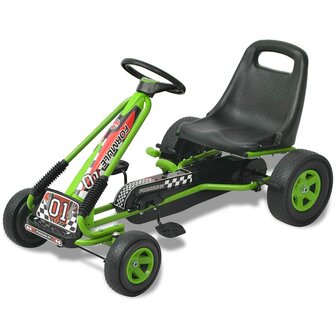 Skelter met pedalen en verstelbare zitting groen 1