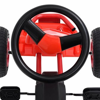 Skelter met pedalen en pneumatische banden rood 5